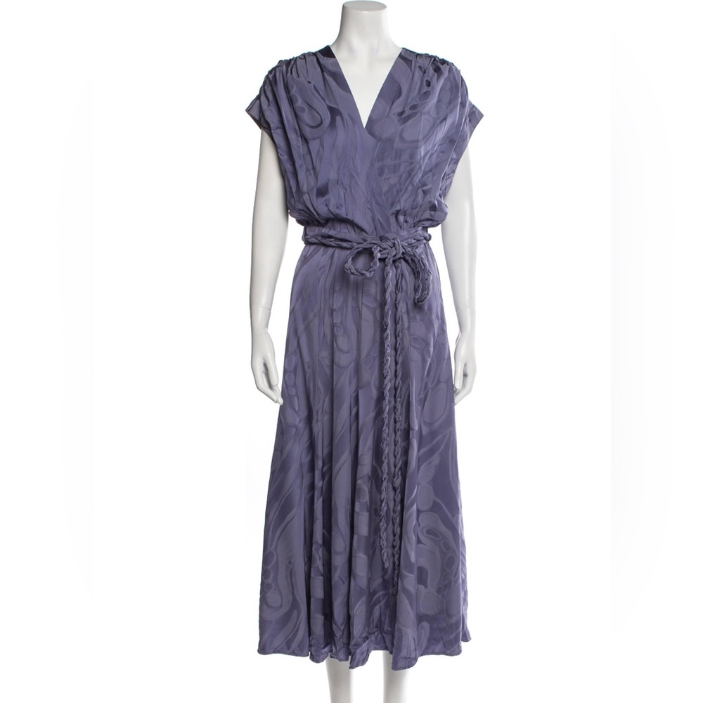 Silvia Tcherassi Sotomarina Lilac Belted Maxi Dress Size L NWT